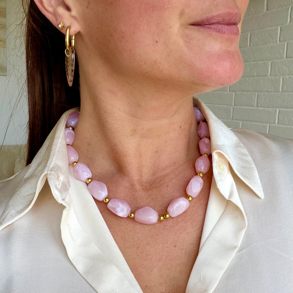 Collier Cléa Rose pâle