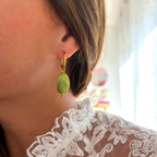 Jolies boucles d’oreilles colorées en résine et acier inoxydable 