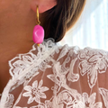 Jolies boucles d’oreilles colorées en résine et acier inoxydable 