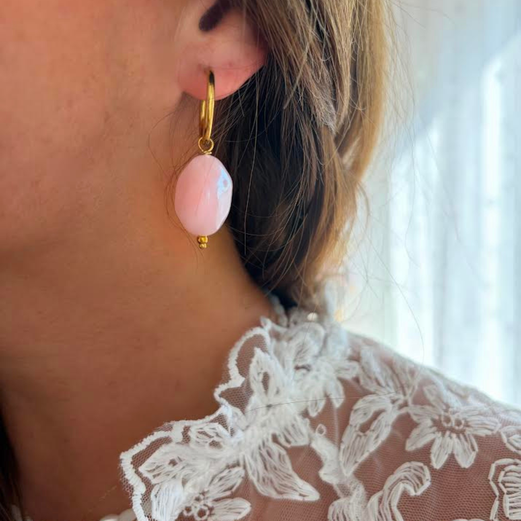 Jolies boucles d’oreilles colorées en résine et acier inoxydable 
