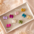 Jolies boucles d’oreilles colorées en résine et acier inoxydable 