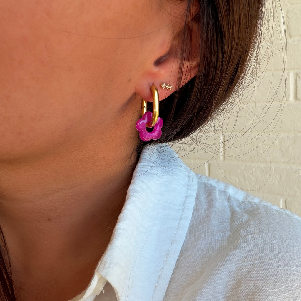 fleur interchangeable pour boucle d'oreille