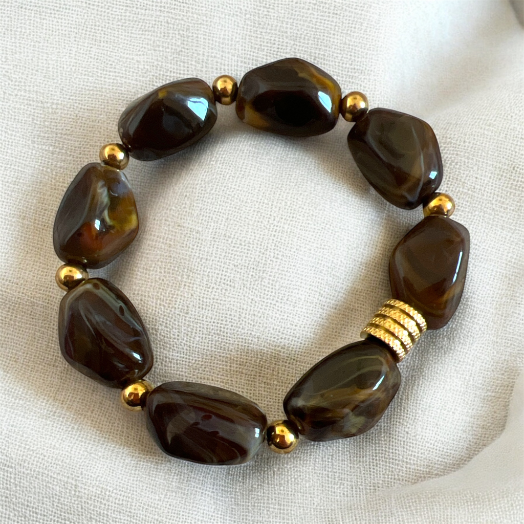 bracelet grosses perles résines cléa