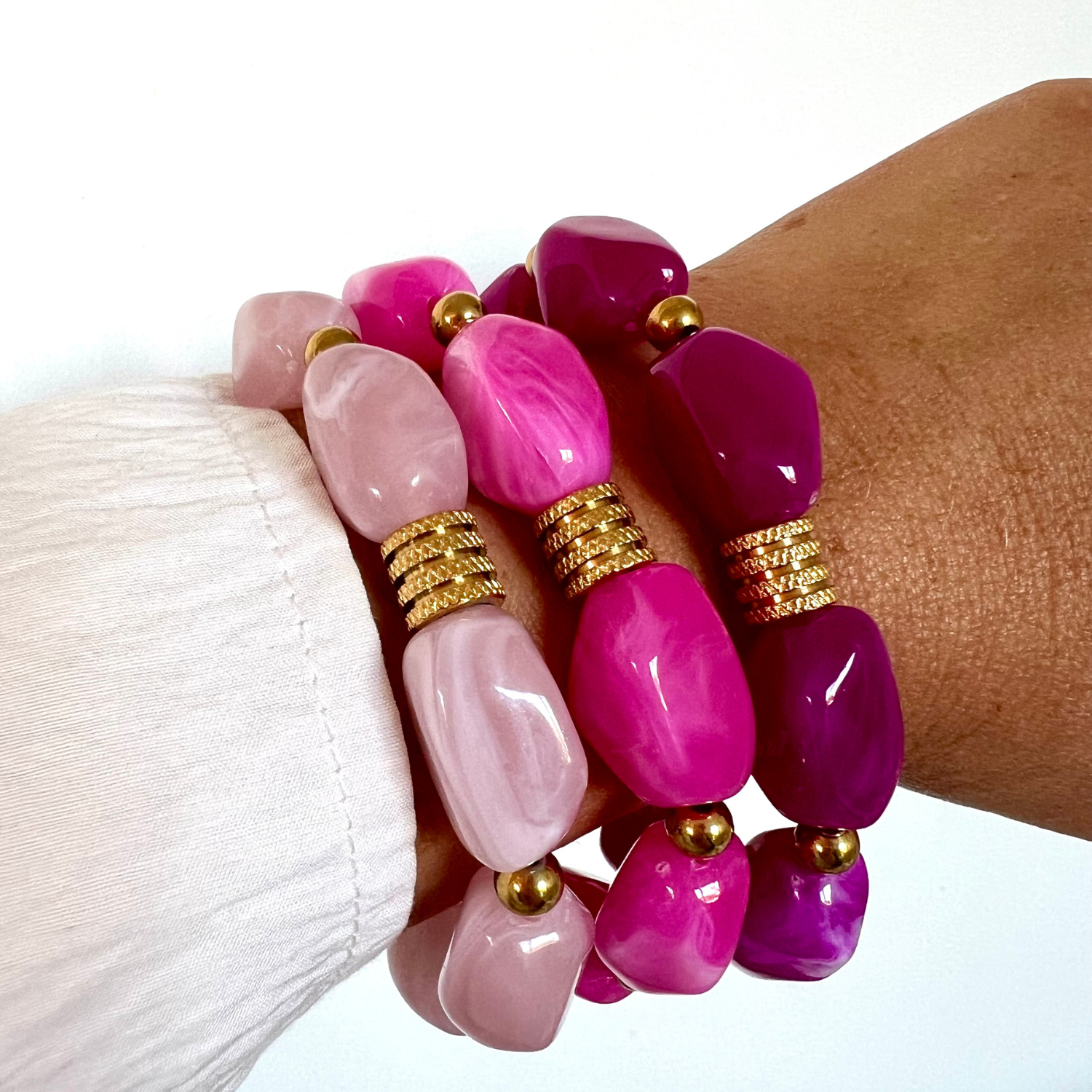 bracelets grosses perles résines cléa