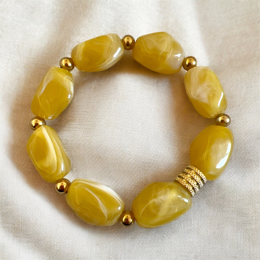 bracelet résine grosses perles