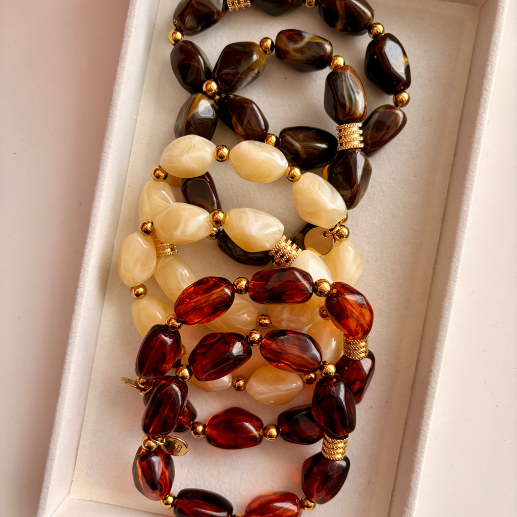 bracelet cléa grosses perles résines colorée
