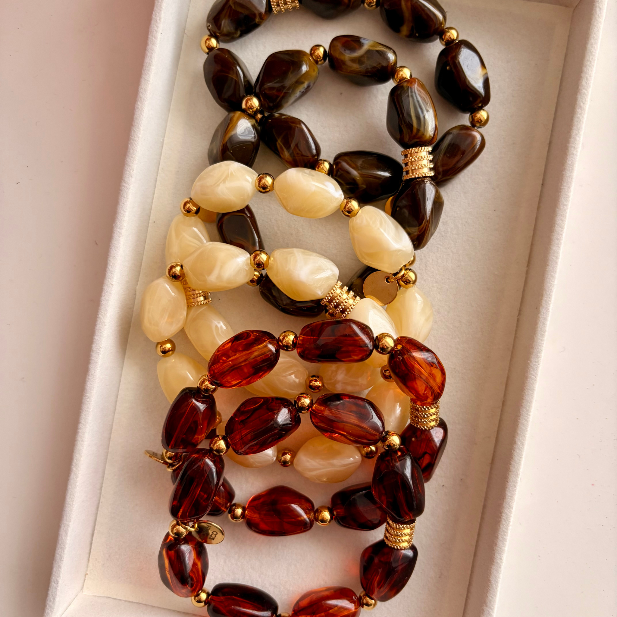 bracelet cléa grosses perles résines colorée