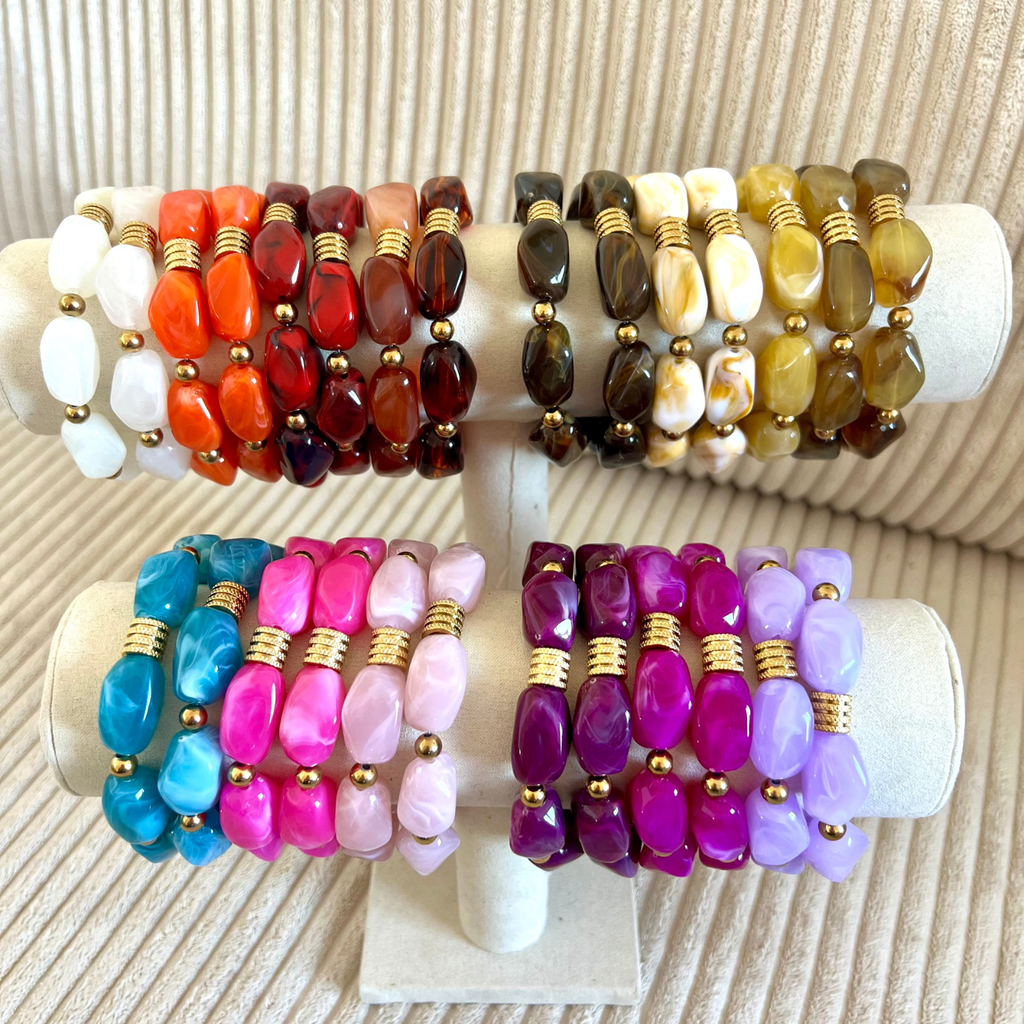 bracelets grosses perles couleurs cléa