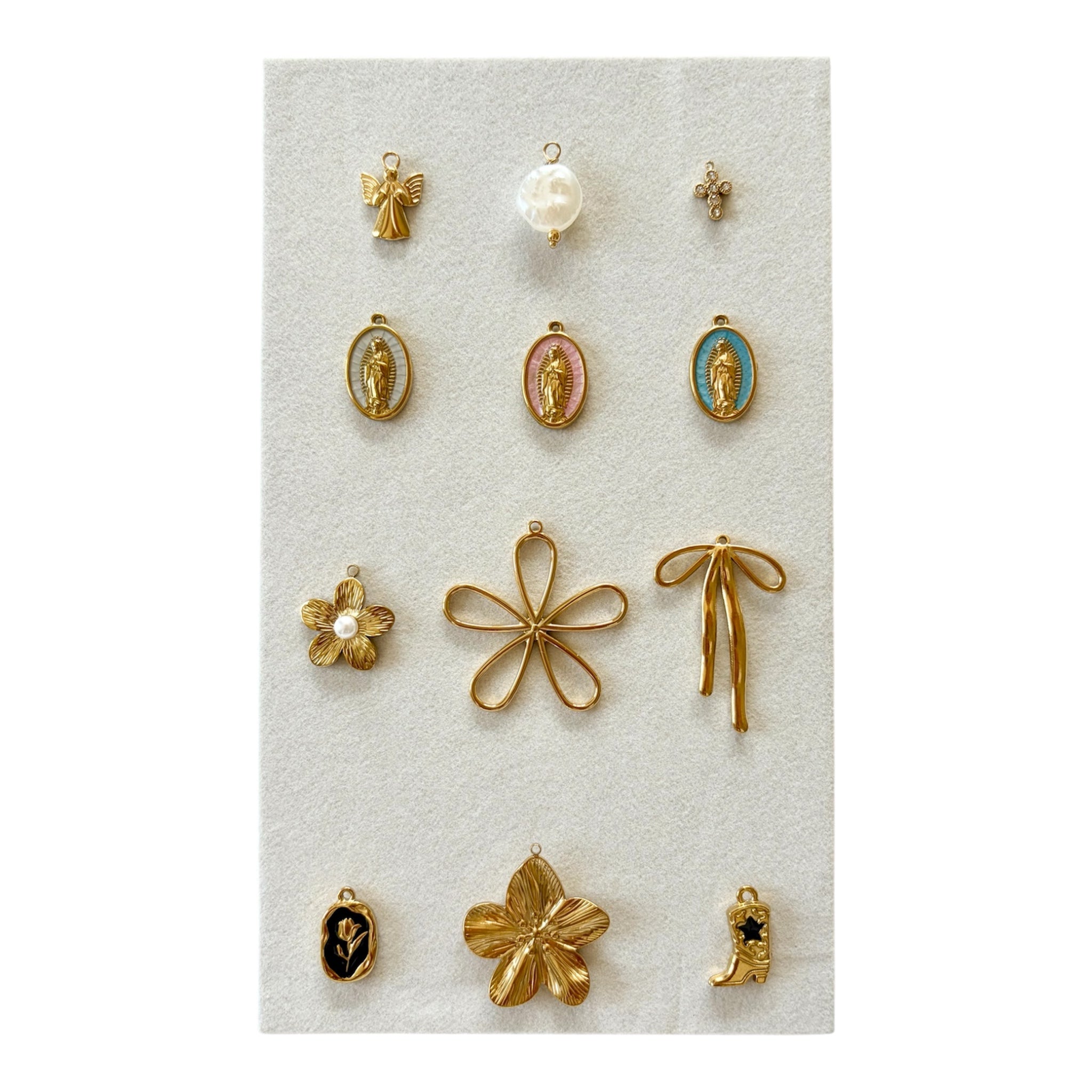 Charm bijou fantaisie doré avec symbole délicat, pendentif pour personnaliser collier ou bracelet