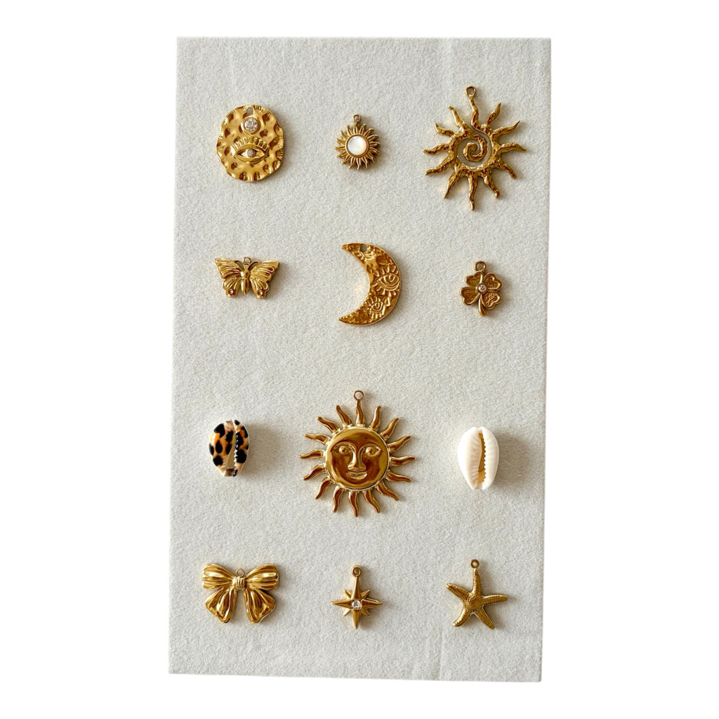 Charm doré en acier inoxydable pour création de bijou fantaisie, accessoire élégant pour collier personnalisé