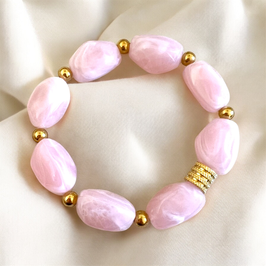 bracelet grosses perles résine