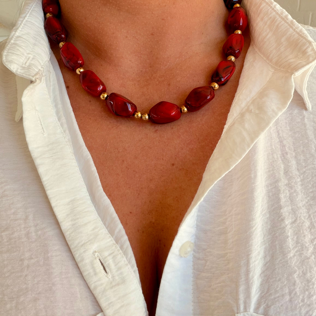 collier grosses perles résine personnalisable