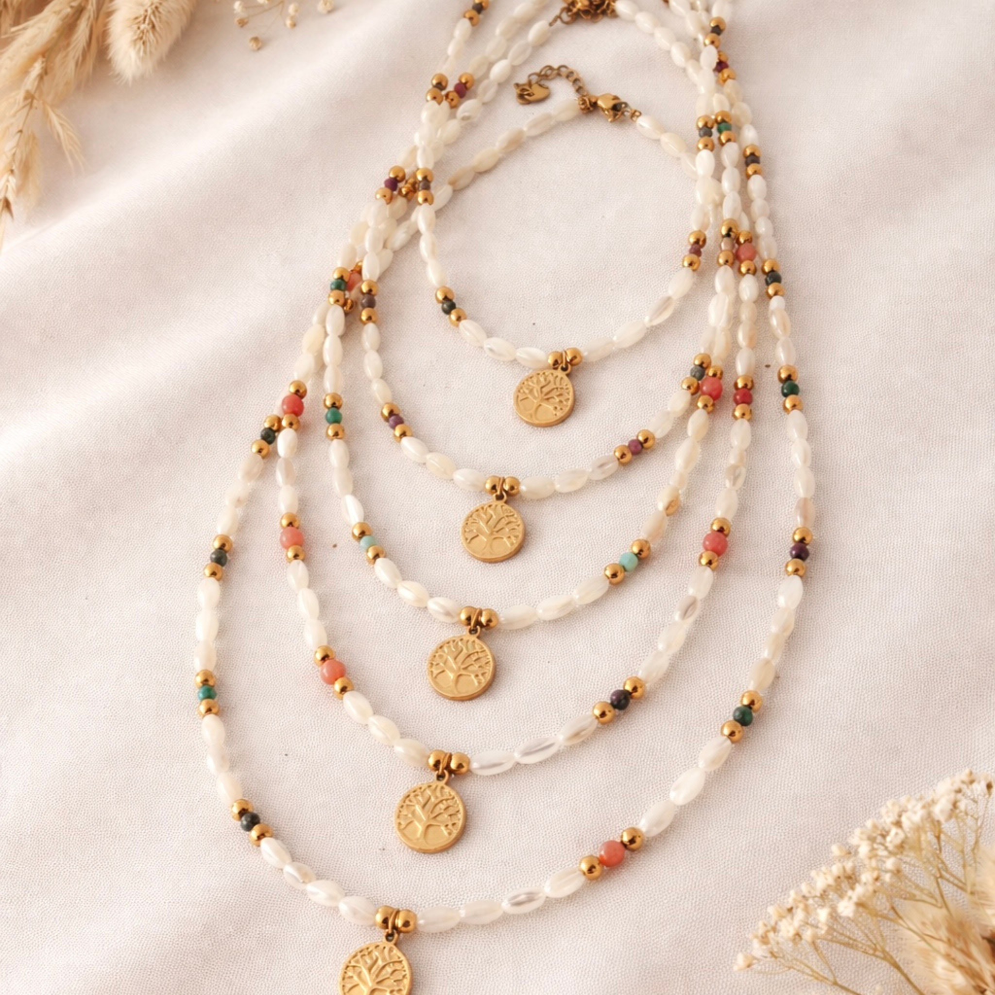 pierre naturelle collier  fait main